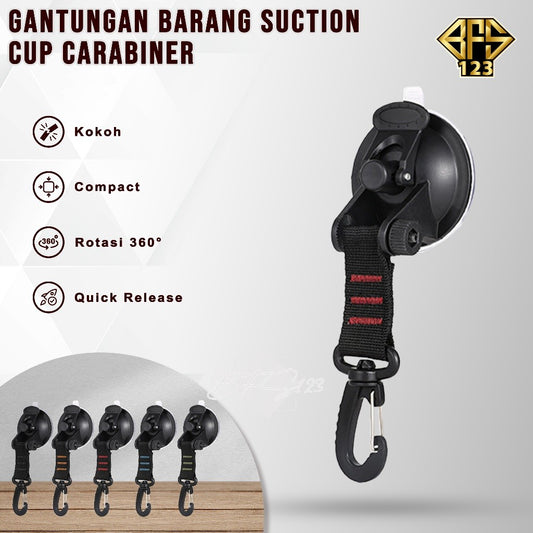 Gantungan Suction Cup Pengait Tali Flysheet Tenda Carabiner Gantung Barang Camping Outdoor Campervan
