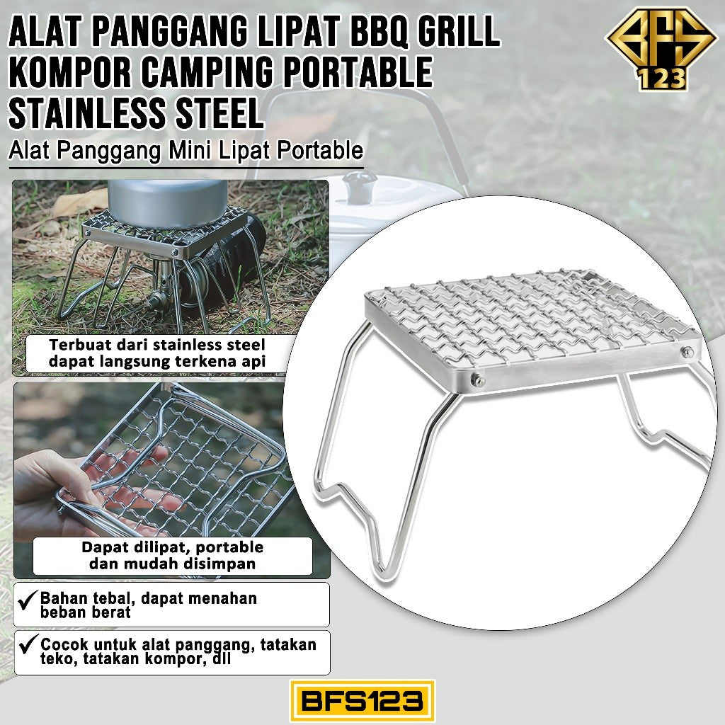 Alat Panggang Lipat BBQ Grill Kompor Camping Portable Stainless Steel