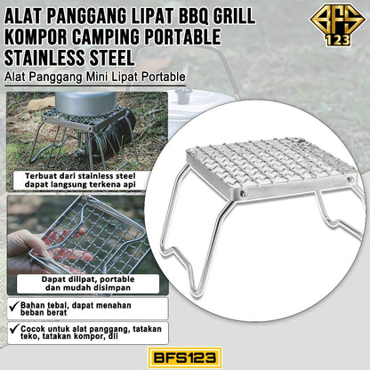 Alat Panggang Lipat BBQ Grill Kompor Camping Portable Stainless Steel