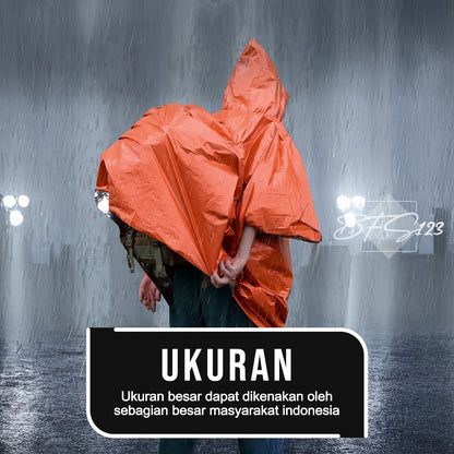 Jas Hujan Ponco Thermal Bivvy Emergency Waterproof Rain Jas Hujan Survival Camping Hiking
