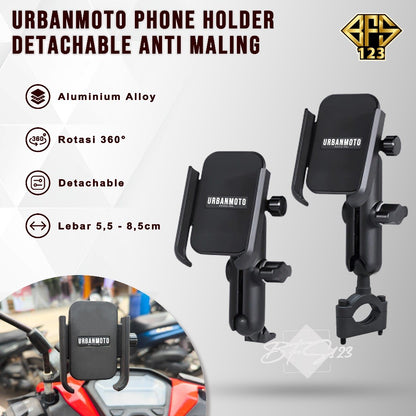 Phone Holder URBANMOTO V3 Holder HP Motor Bracket Spion Stang 360 Rotate Alumunium