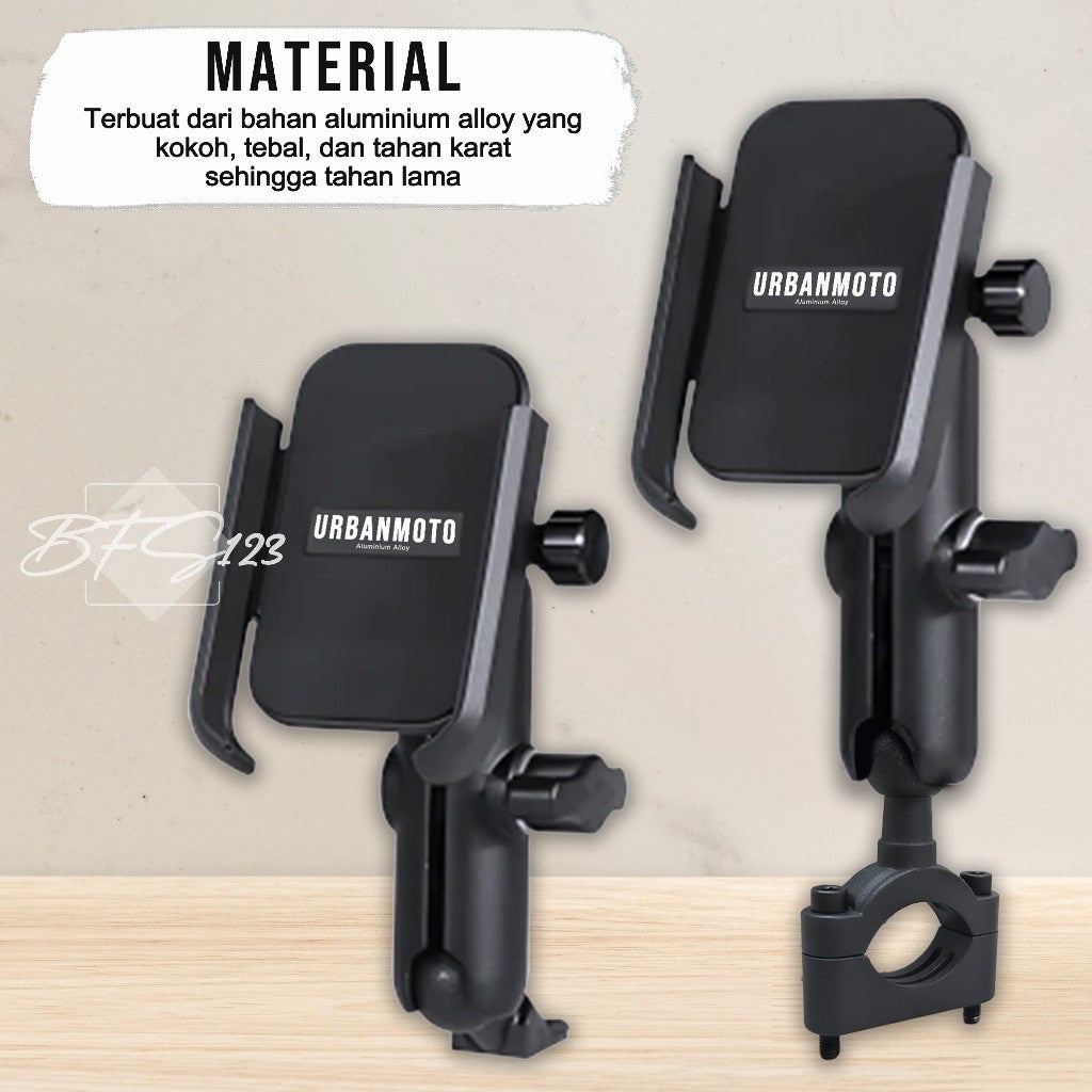 Phone Holder URBANMOTO V3 Holder HP Motor Bracket Spion Stang 360 Rotate Alumunium