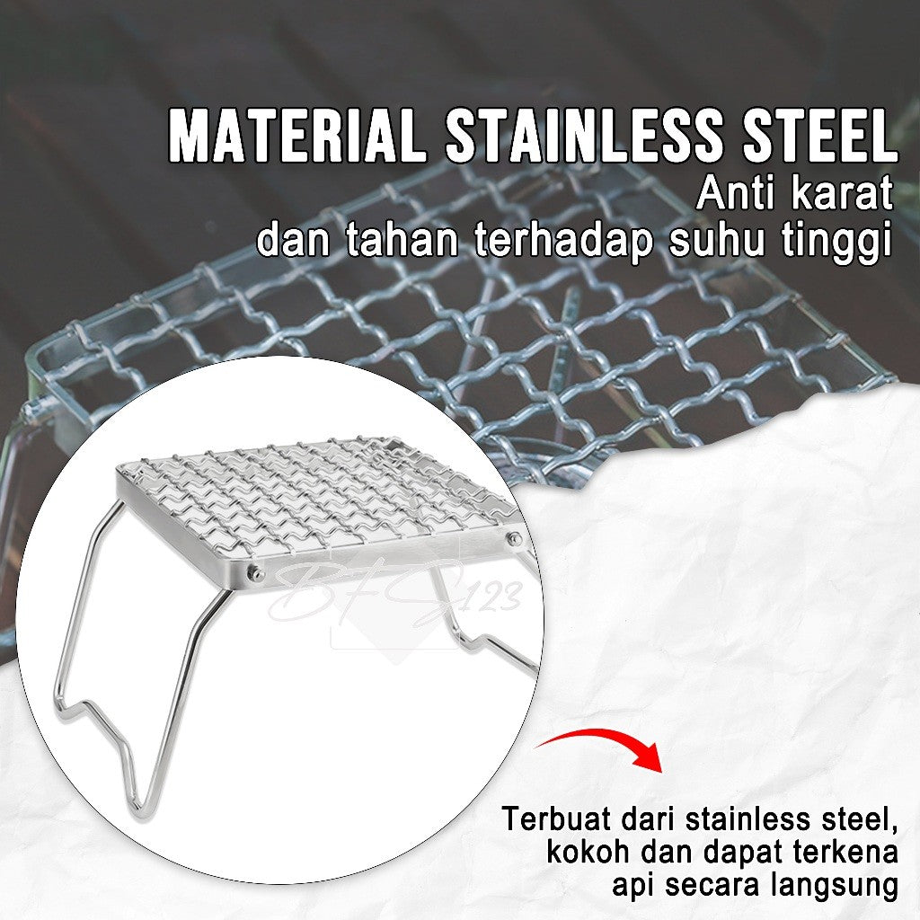 Alat Panggang Lipat BBQ Grill Kompor Camping Portable Stainless Steel