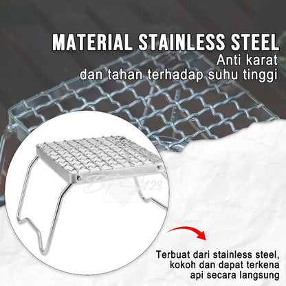 Alat Panggang Lipat BBQ Grill Kompor Camping Portable Stainless Steel