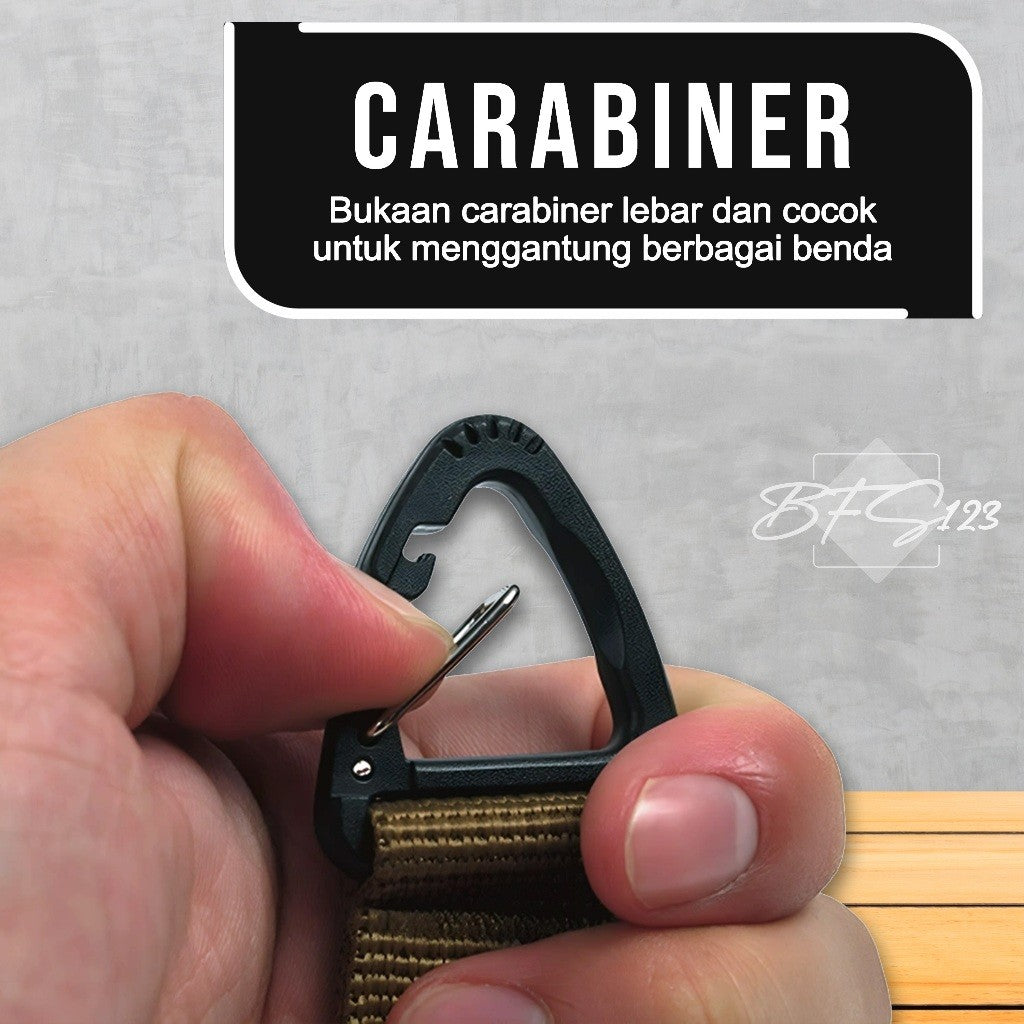 Carabinner Nylon Webbing Gantungan Hook Carabiner Belt Portable