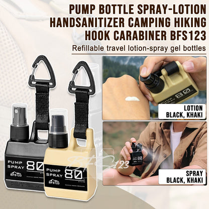 BFS123 Botol Pump Spray Lotion Handsanitizer Camping Hiking Hook Carabiner