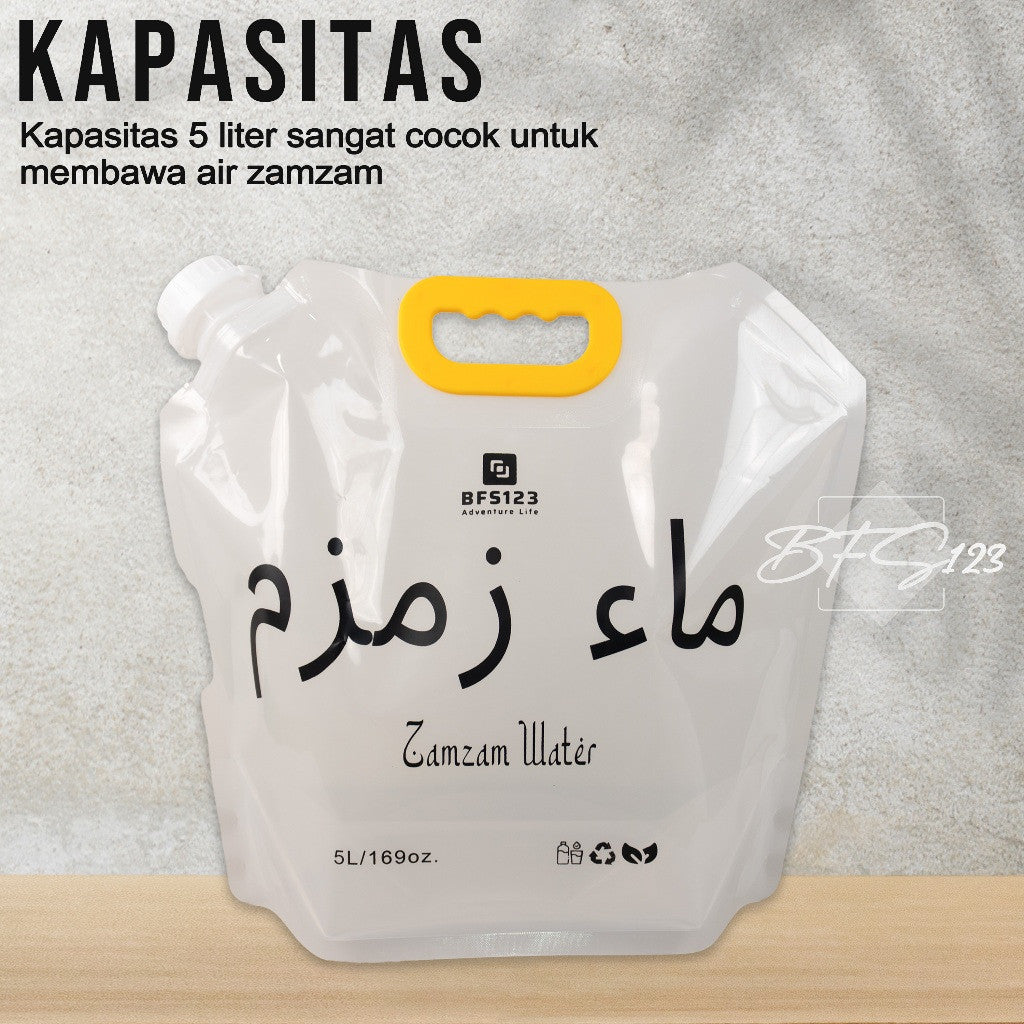 BFS123 Tempat Air Zamzam Lipat Portable 5 Liter BPA Free Perlengkapan Haji Umroh Portable Water BAG