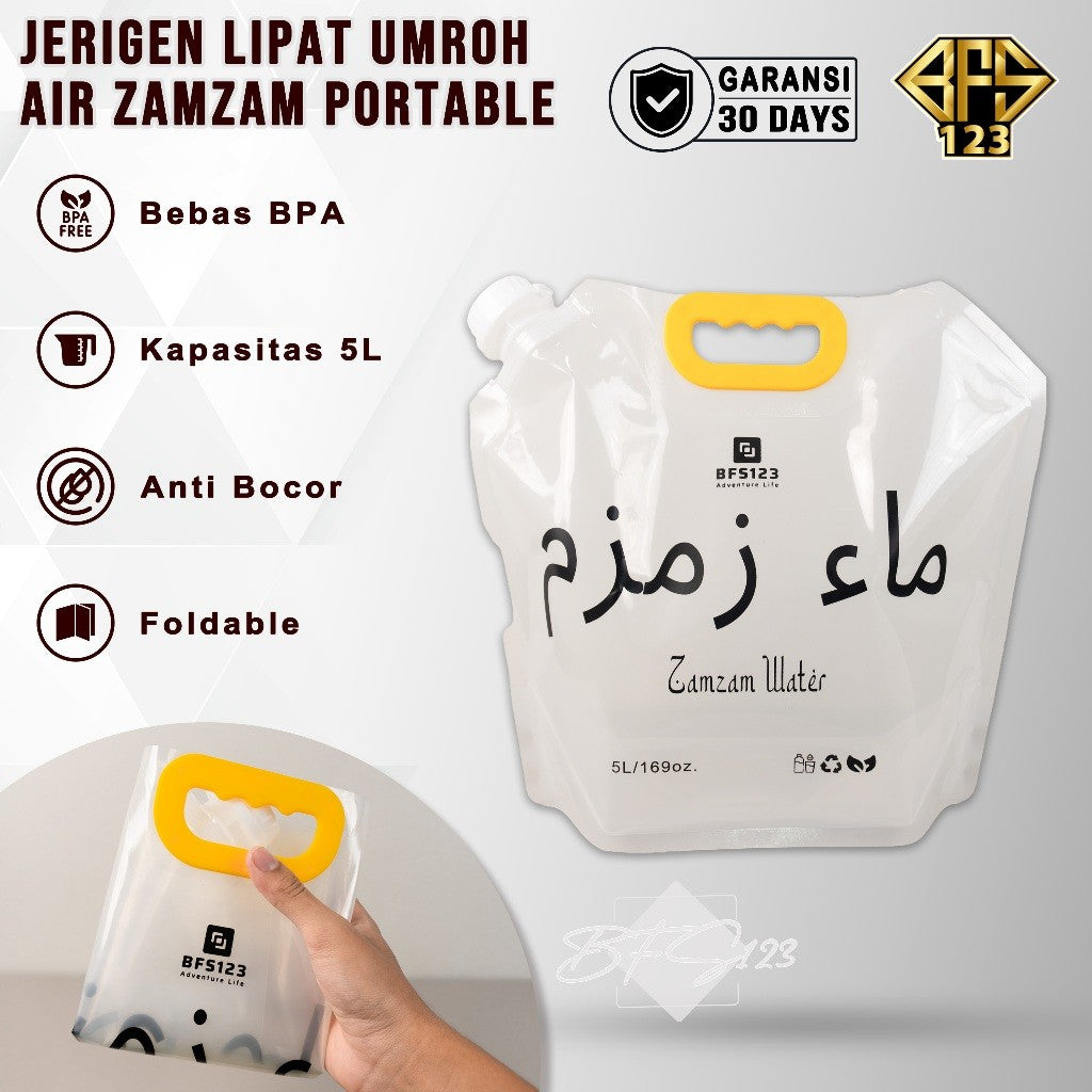 BFS123 Tempat Air Zamzam Lipat Portable 5 Liter BPA Free Perlengkapan Haji Umroh Portable Water BAG