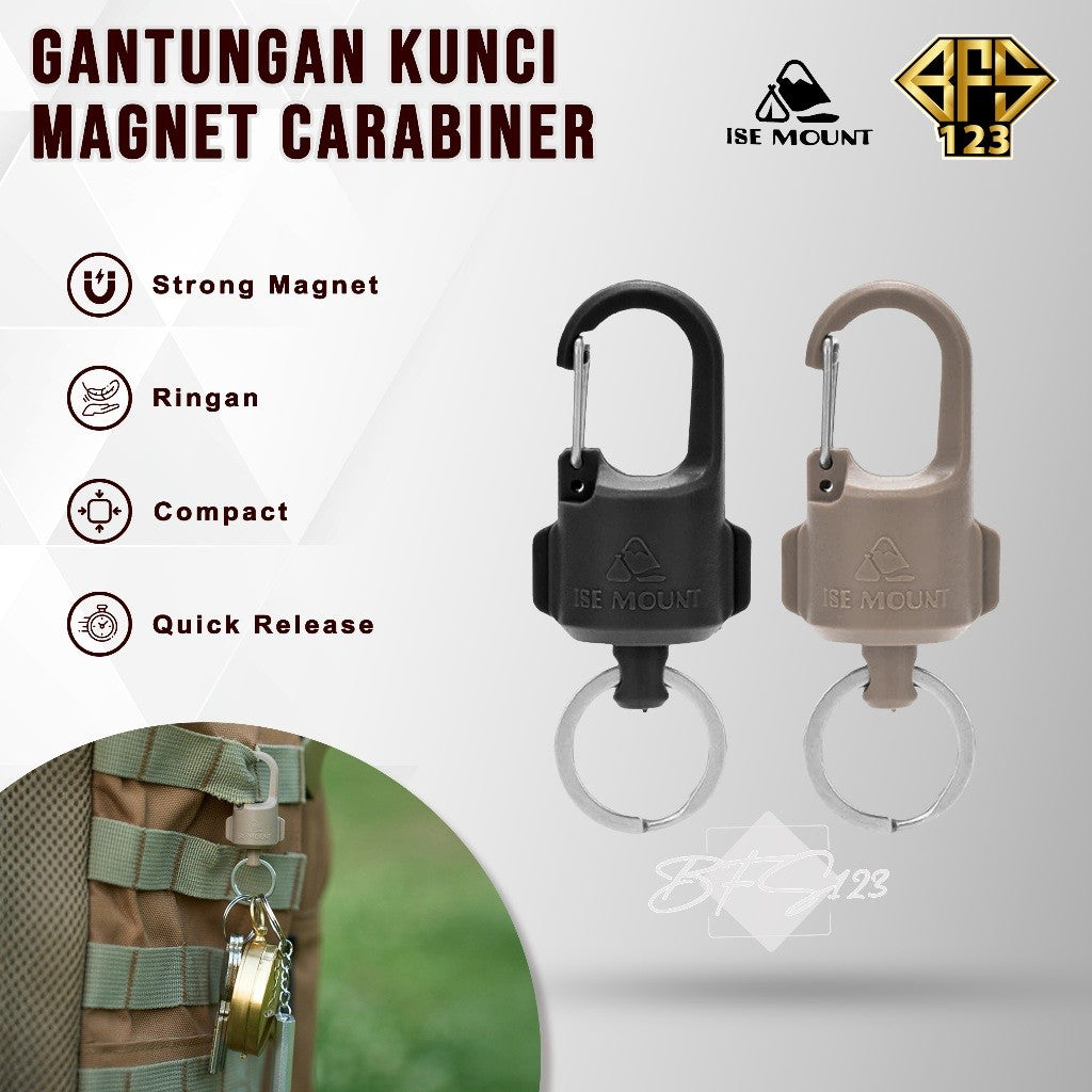 ISE Mount Gantungan Kunci Magnetic Carabiner Quick Release Gantungan Barang Strong Magnet Hook