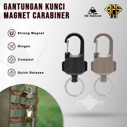 ISE Mount Gantungan Kunci Magnetic Carabiner Quick Release Gantungan Barang Strong Magnet Hook