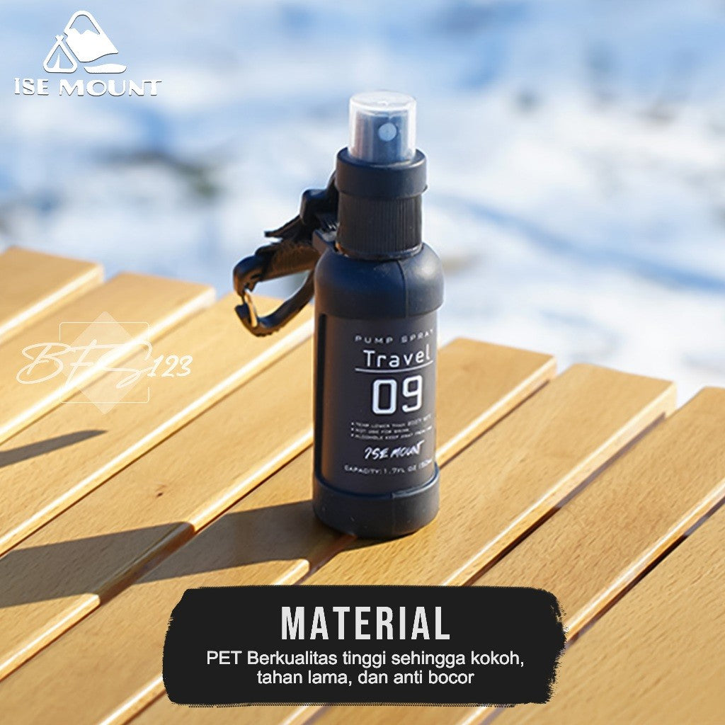 Botol Spray Traveling Free Case Botol Hook Carabinner Kapasitas 50 Ml ISE Mount