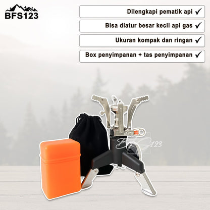 BFS123 Kompor Ultralight Api Kecil + Adaptor Diameter 3 Cm