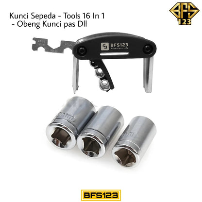 BFS123 Kunci Tools 16 in 1 Bike Toolkit Sepeda Motor Tools Kunci L Obeng Mini Multifungsi
