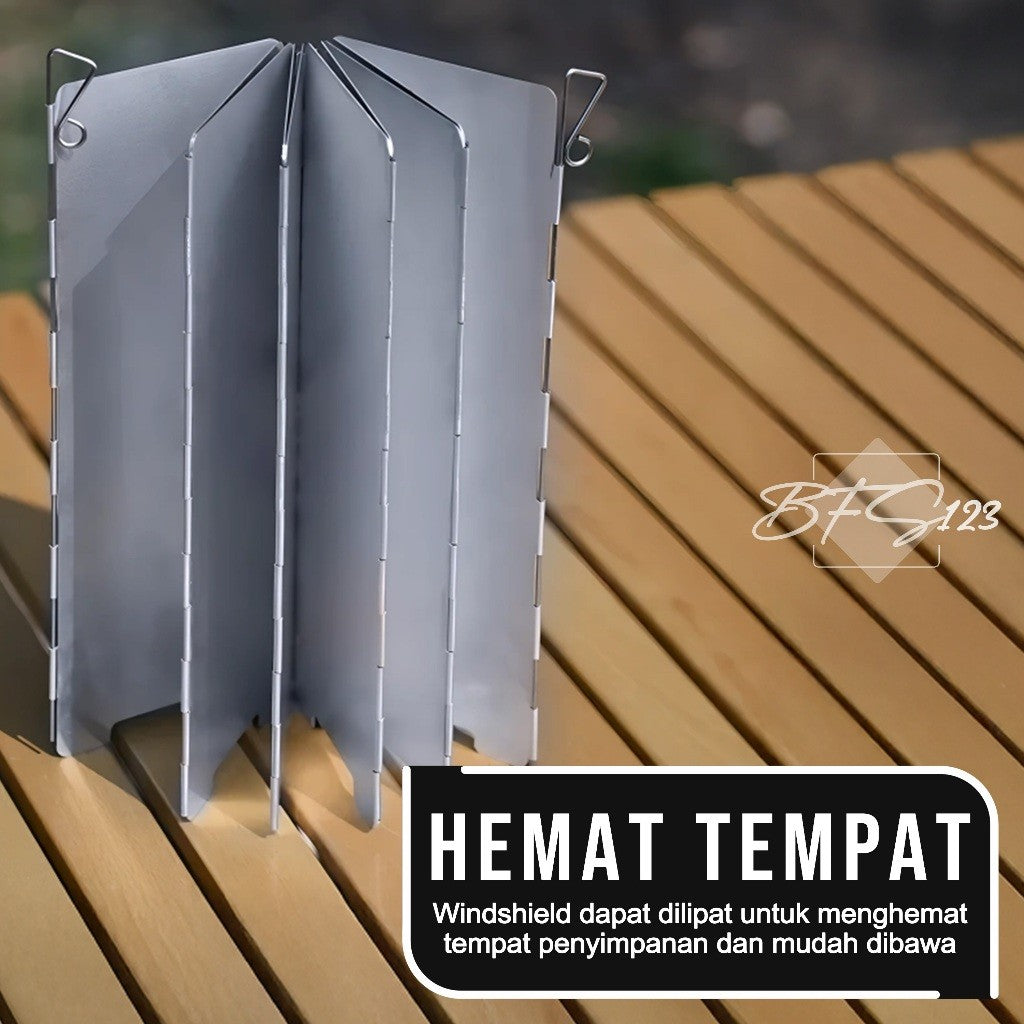 BFS123 Windshield Pelindung Angin Kompor Camping 10 Plat 16 Plat Portable Stove Folding Windshield