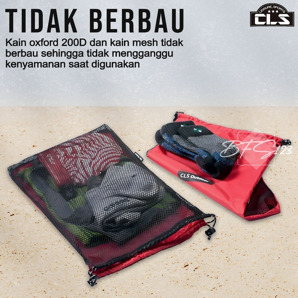 Paket 5 Pcs Mesh Bag Tas Penyimpanan Baju Alat Mandi Travelling Kompor Camping Oxford 200D