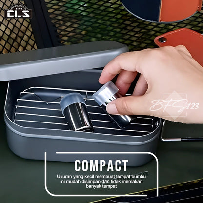Tempat Bumbu Camping Portable Seasoning 2 Bottle + Storage BAG CLS