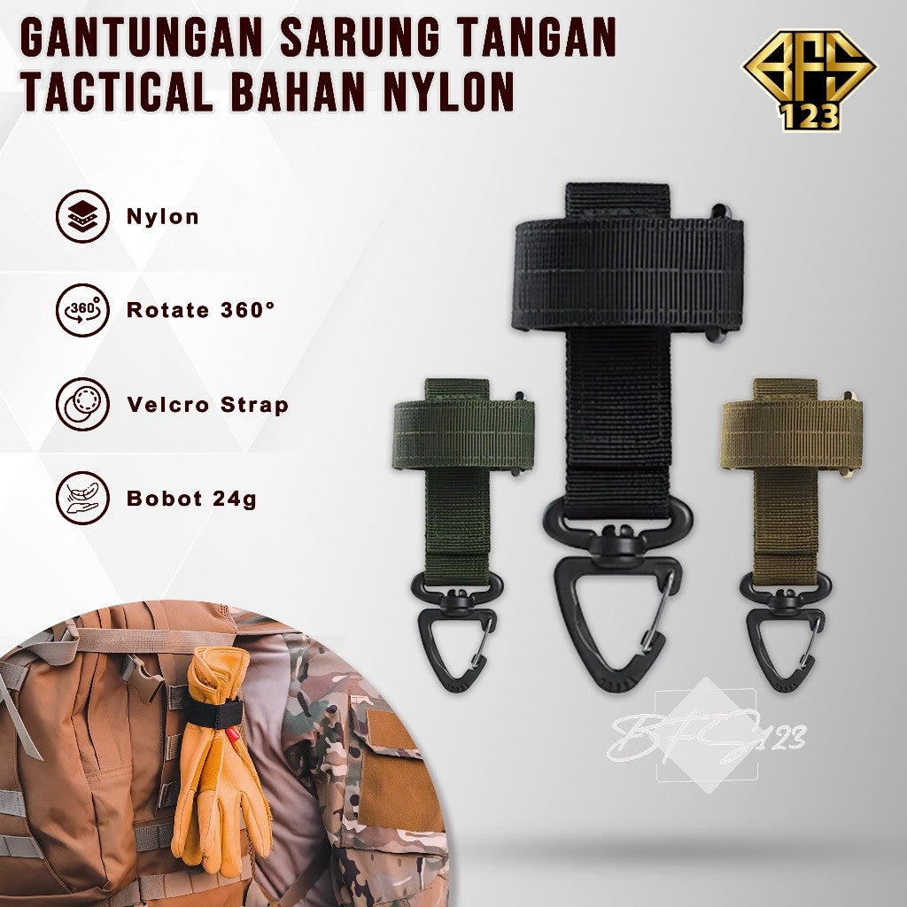 Glove Hanging Gantungan Sarung Tangan Tactical Nylon Mountaineering Hiking Outdoor
