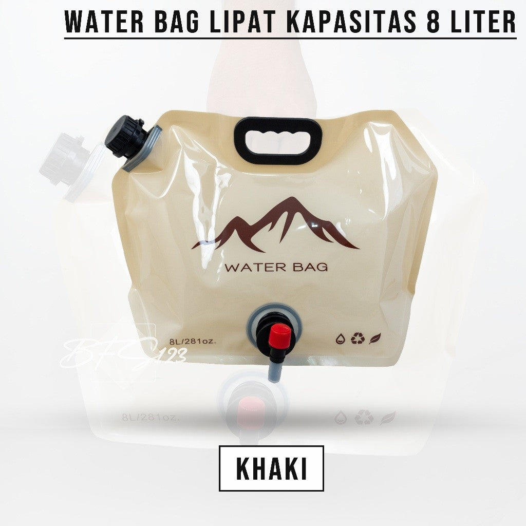 Water Bag 8 Liter Kantong Air Minum Lipat Portable Camping Hiking Wadah Air Outdoor