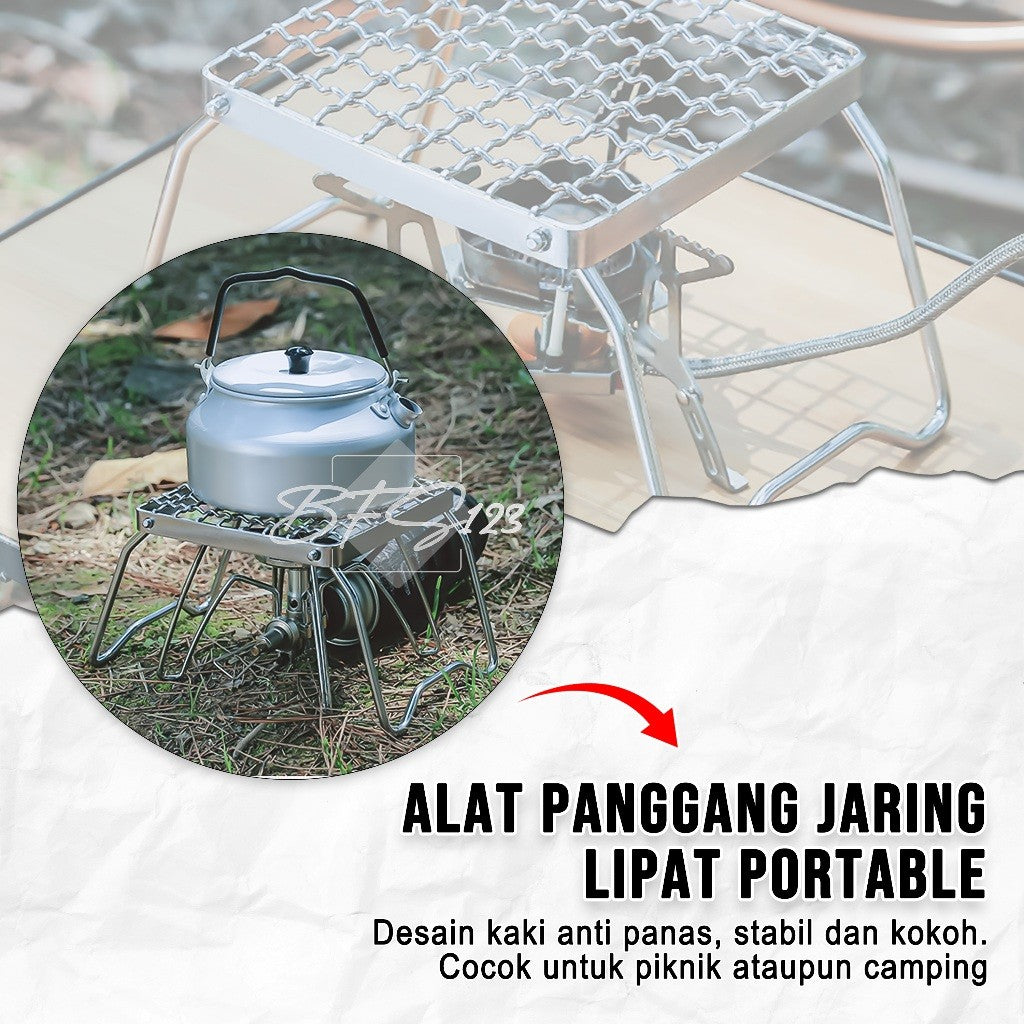 Alat Panggang Lipat BBQ Grill Kompor Camping Portable Stainless Steel