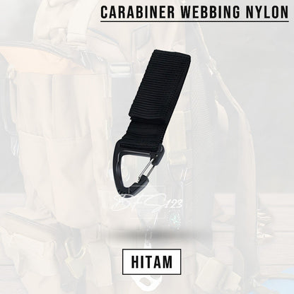 Carabinner Nylon Webbing Gantungan Hook Carabiner Belt Portable