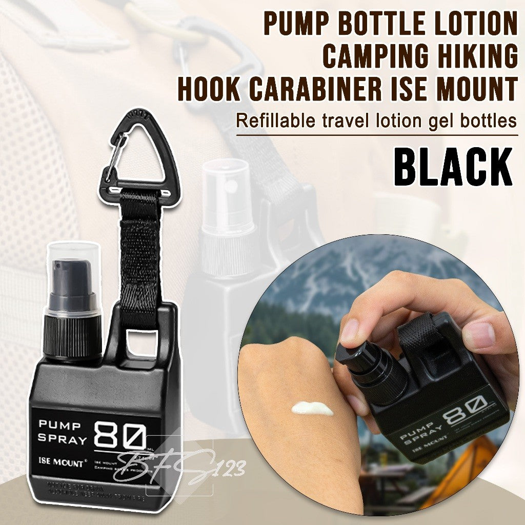 Botol Pump Spray Lotion Handsanitizer Camping Hiking Hook Carabiner Ise Mount