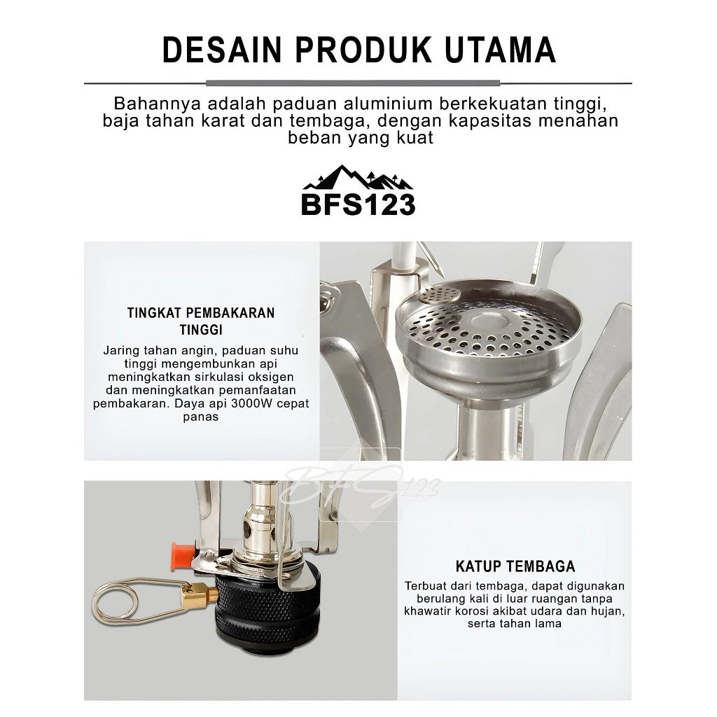 BFS123 Kompor Ultralight Api Kecil + Adaptor Diameter 3 Cm