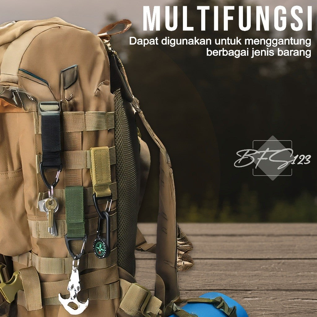Carabinner Nylon Webbing Gantungan Hook Carabiner Belt Portable