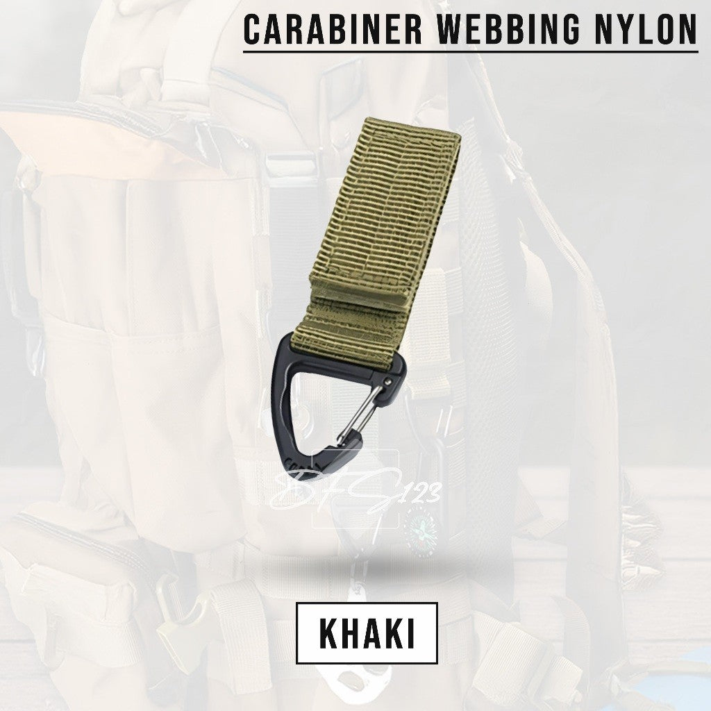 Carabinner Nylon Webbing Gantungan Hook Carabiner Belt Portable