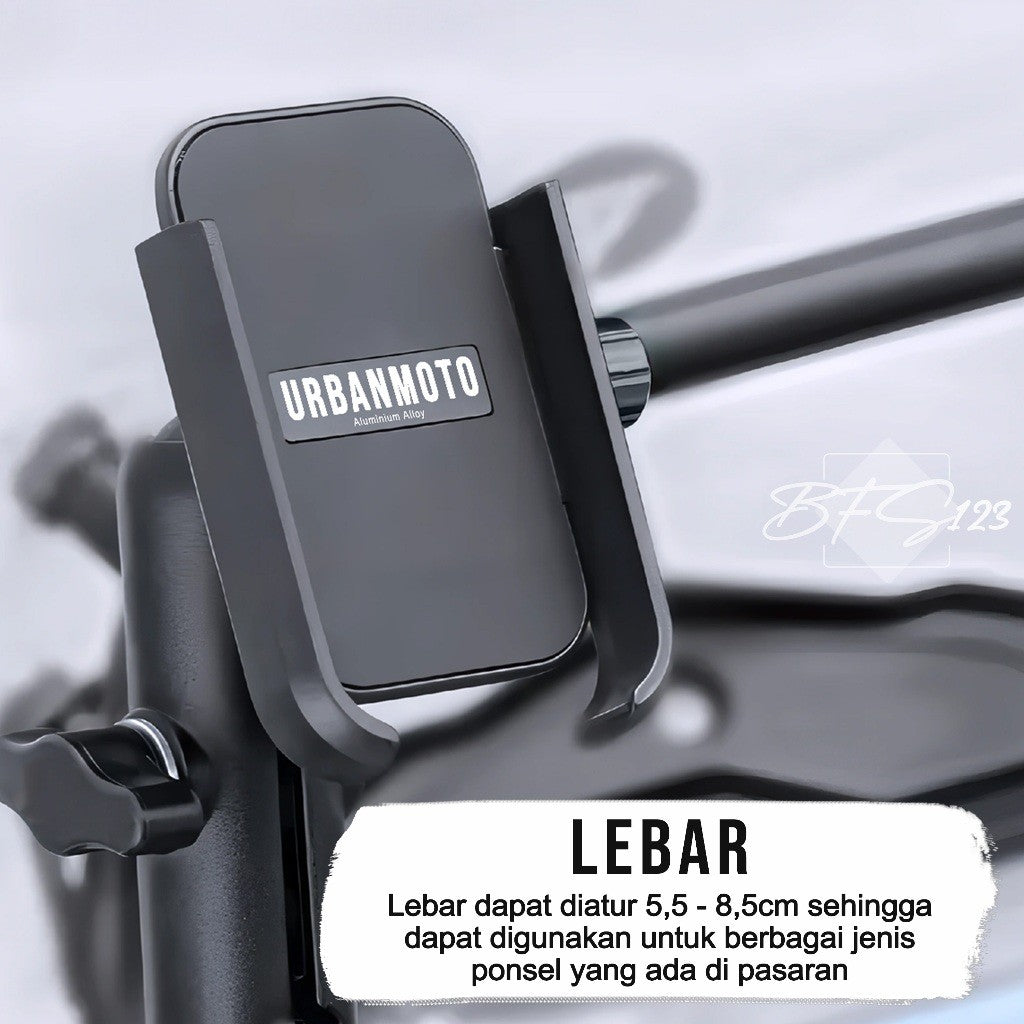 Phone Holder URBANMOTO V3 Holder HP Motor Bracket Spion Stang 360 Rotate Alumunium