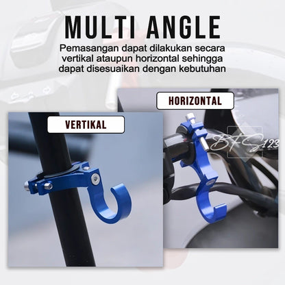 Bracket Tempat Gantungan Kait Hook Cantolan Barang Stang Motor Sepeda Aluminium Aloy