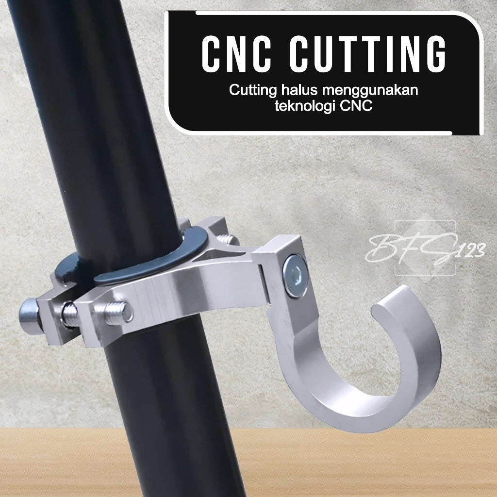 Bracket Tempat Gantungan Kait Hook Cantolan Barang Stang Motor Sepeda Aluminium Aloy