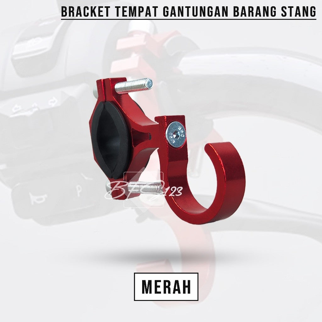 Bracket Tempat Gantungan Kait Hook Cantolan Barang Stang Motor Sepeda Aluminium Aloy