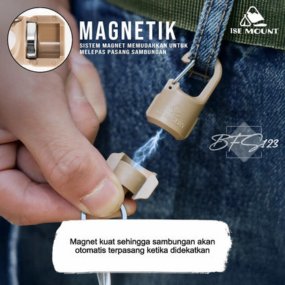 ISE Mount Gantungan Kunci Magnetic Carabiner Quick Release Gantungan Barang Strong Magnet Hook