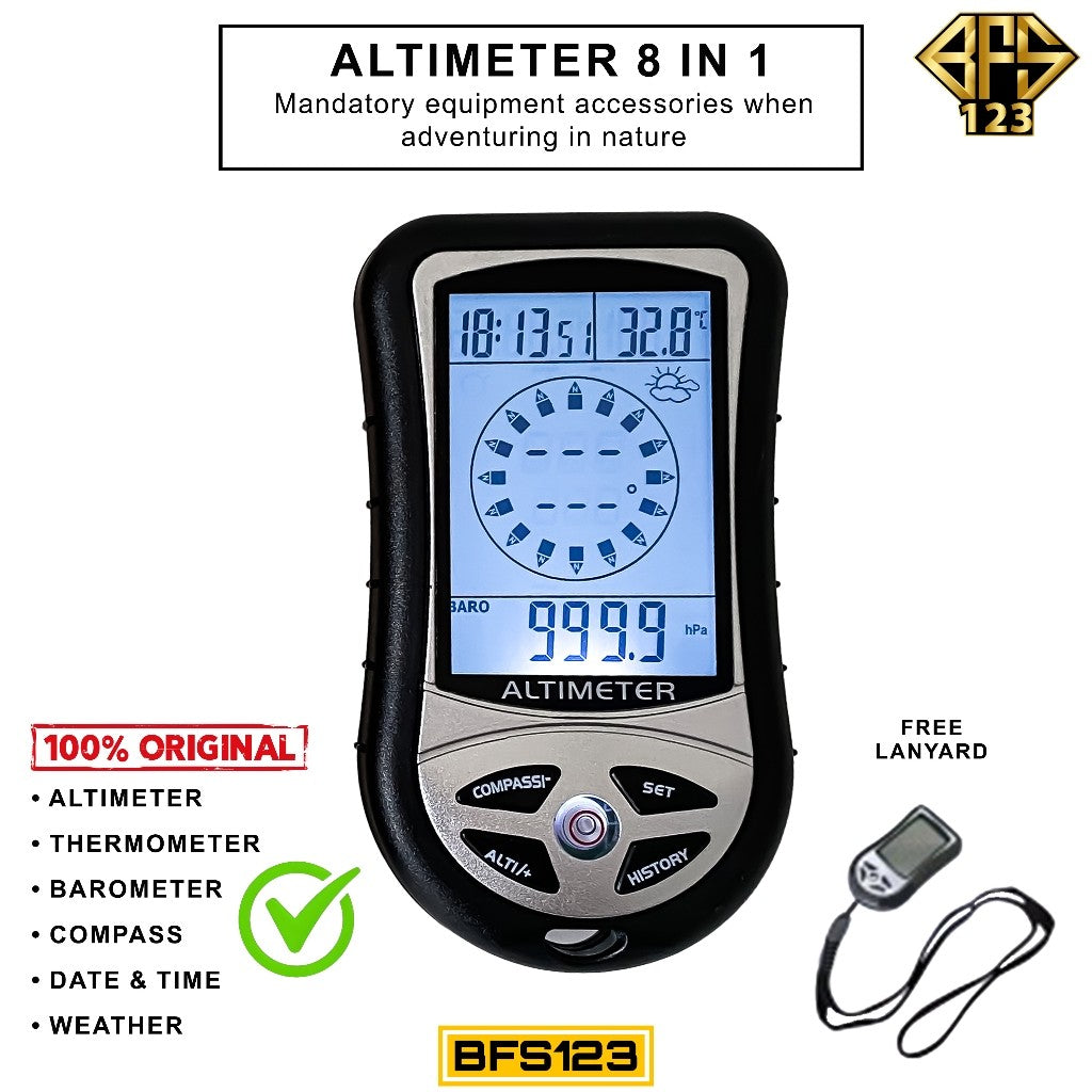 Altimeter Digital 8 in 1 outdoor,kompas,termometer,barometer