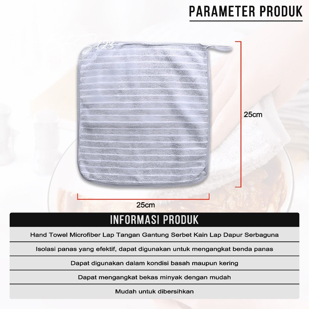 Hand Towel Microfiber Lap Tangan Gantung Serbet Kain Lap Dapur Serbaguna