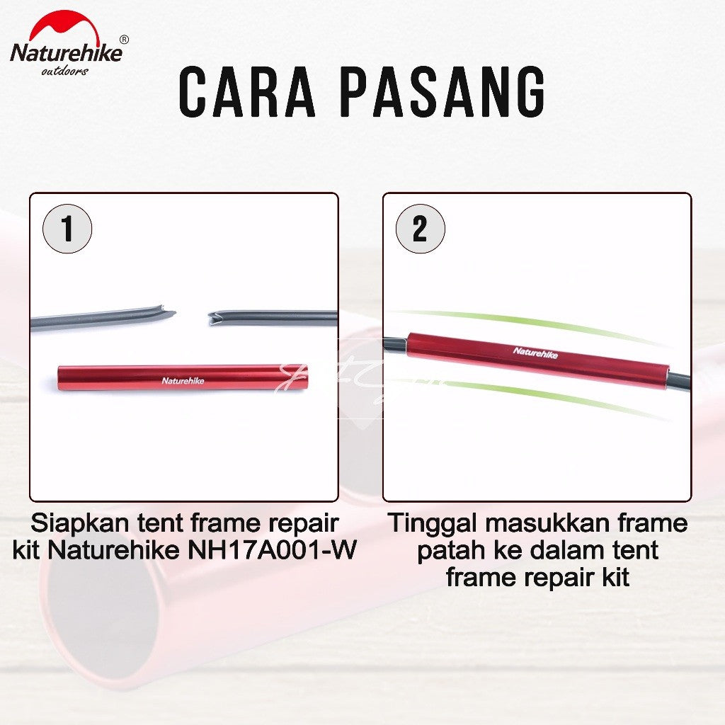 Naturehike Tent Frame Set 4 Pcs Frame Repair Kit NH17A001-W Part Penyambung Frame Tenda Alumunium Aloy