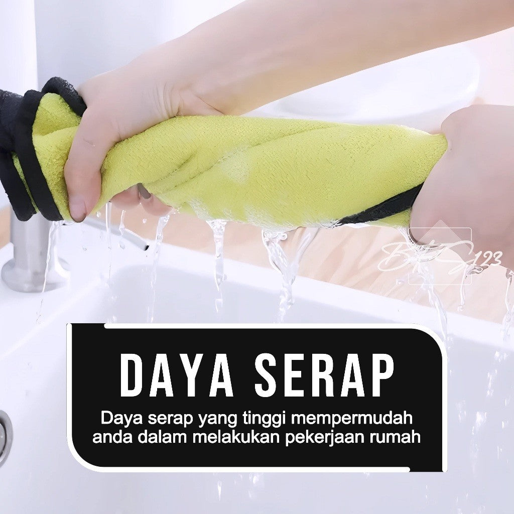 Kain Lap Microfiber Serbaguna Bahan Tebal Yelow Grey Size 30x30Cm 30x40Cm