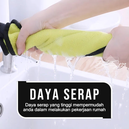 Kain Lap Microfiber Serbaguna Bahan Tebal Yelow Grey Size 30x30Cm 30x40Cm