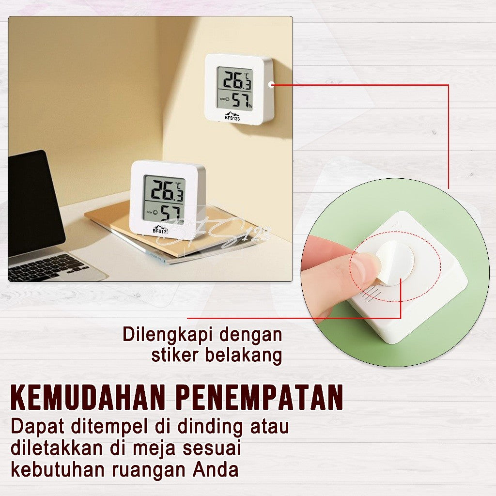 BFS123 Termometer Ruangan Digital Mini Hygrometer Suhu Ruangan