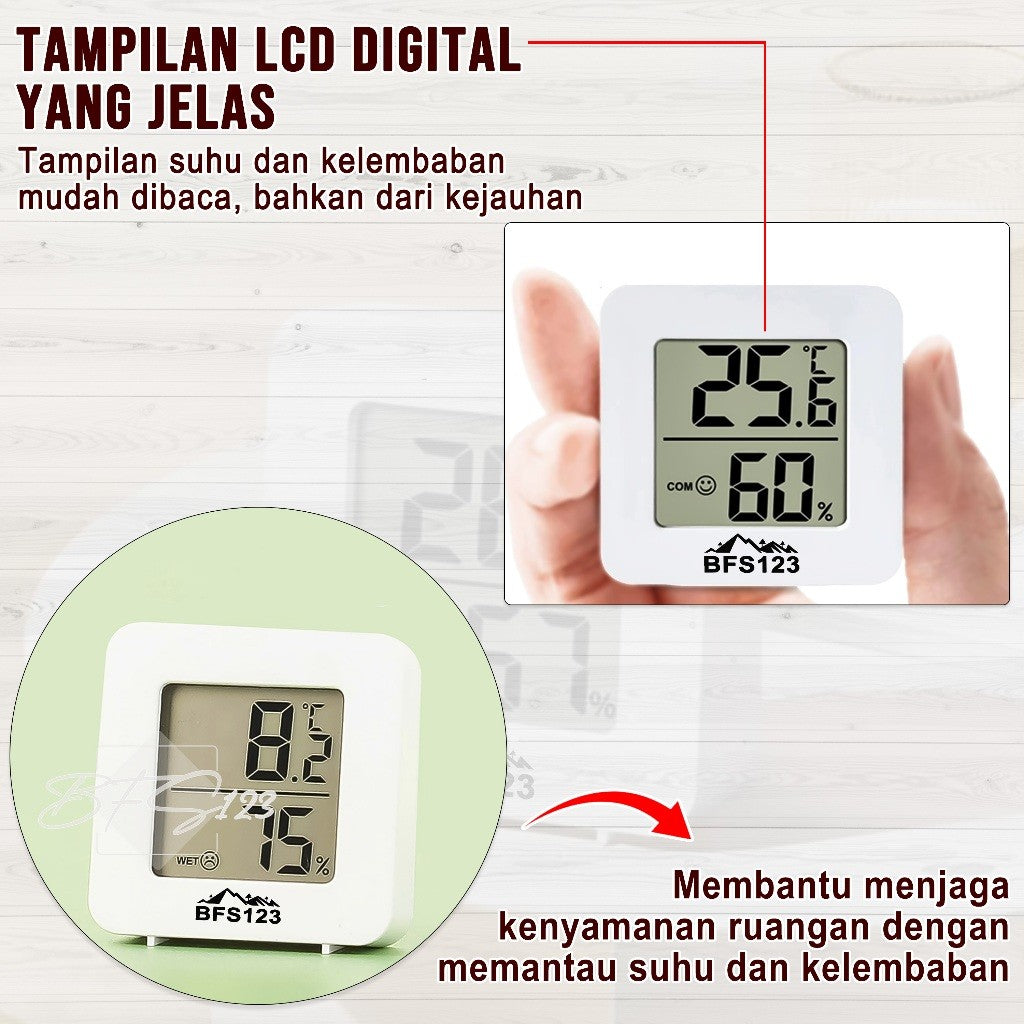 BFS123 Termometer Ruangan Digital Mini Hygrometer Suhu Ruangan
