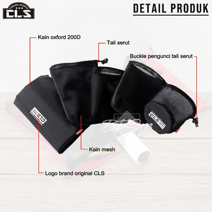 Paket 5 Pcs Mesh Bag Tas Penyimpanan Baju Alat Mandi Travelling Kompor Camping Oxford 200D