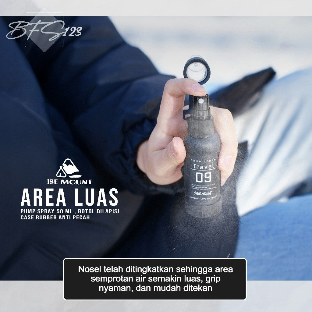 Botol Spray Traveling Free Case Botol Hook Carabinner Kapasitas 50 Ml ISE Mount