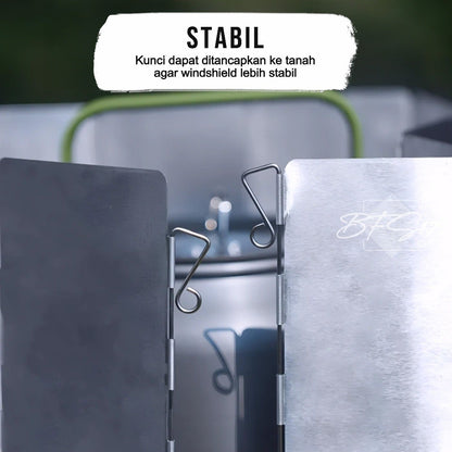 BFS123 Windshield Pelindung Angin Kompor Camping 10 Plat 16 Plat Portable Stove Folding Windshield
