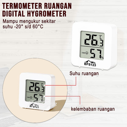 BFS123 Termometer Ruangan Digital Mini Hygrometer Suhu Ruangan