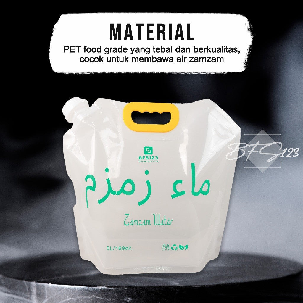BFS123 Tempat Air Zamzam Lipat Portable 5 Liter BPA Free Perlengkapan Haji Umroh Portable Water BAG