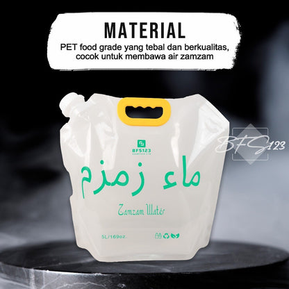 BFS123 Tempat Air Zamzam Lipat Portable 5 Liter BPA Free Perlengkapan Haji Umroh Portable Water BAG