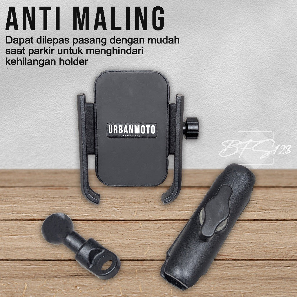 Phone Holder URBANMOTO V3 Holder HP Motor Bracket Spion Stang 360 Rotate Alumunium