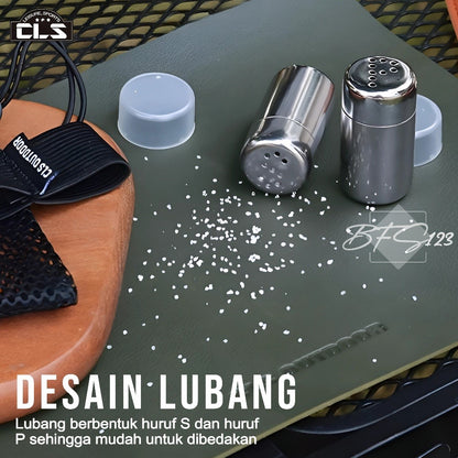 Tempat Bumbu Camping Portable Seasoning 2 Bottle + Storage BAG CLS