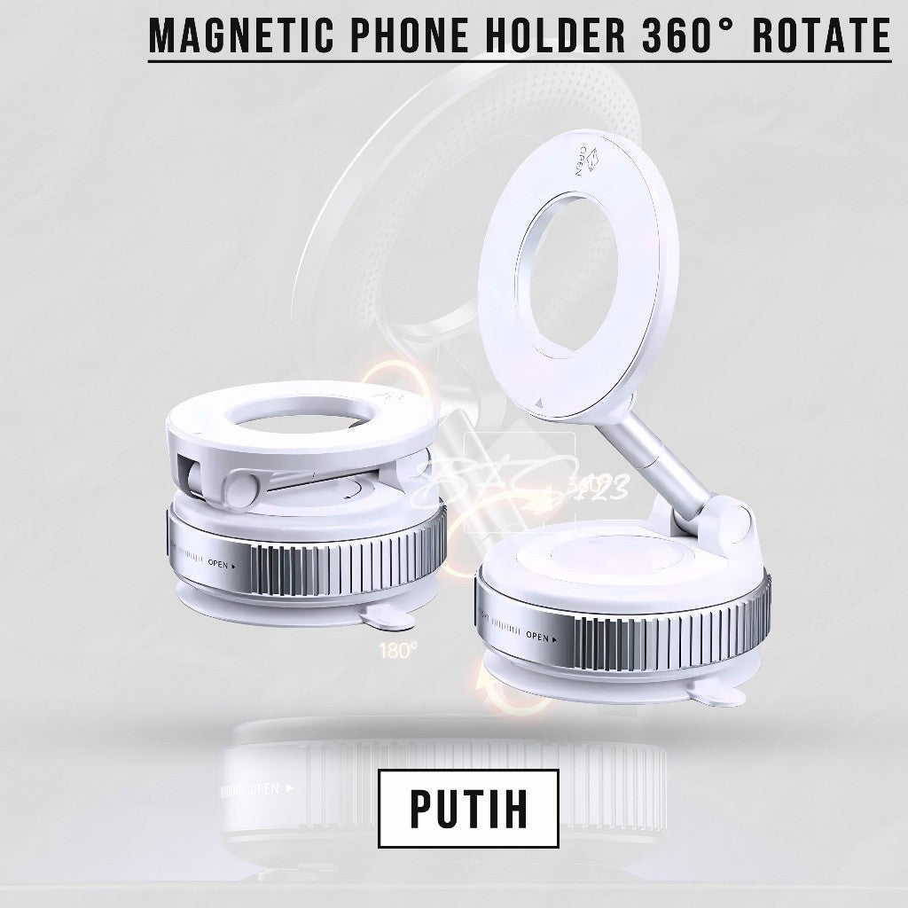 Magnetic Car Phone Holder Vaccum Suction Cup iPhone 360 Rotate Stand Holder Mobil Kaca Meja Dinding