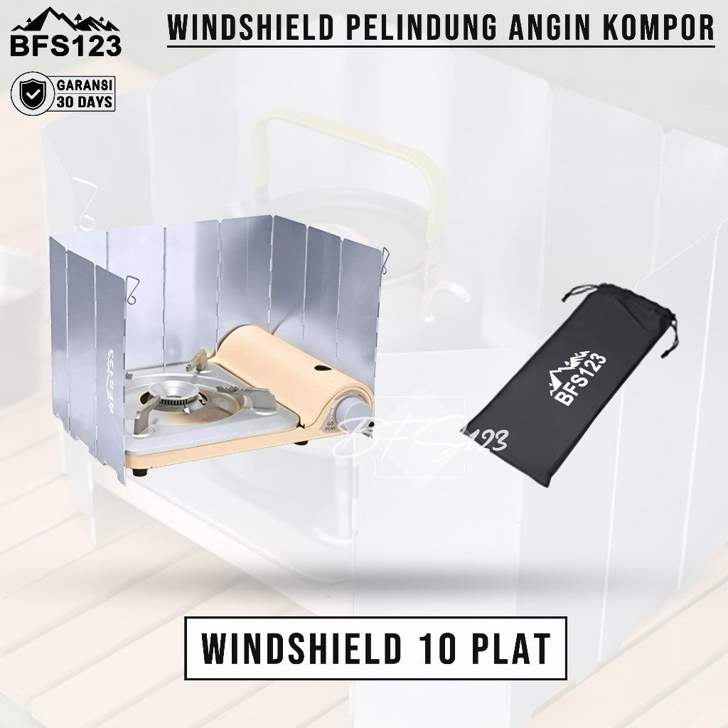 BFS123 Windshield Pelindung Angin Kompor Camping 10 Plat 16 Plat Portable Stove Folding Windshield
